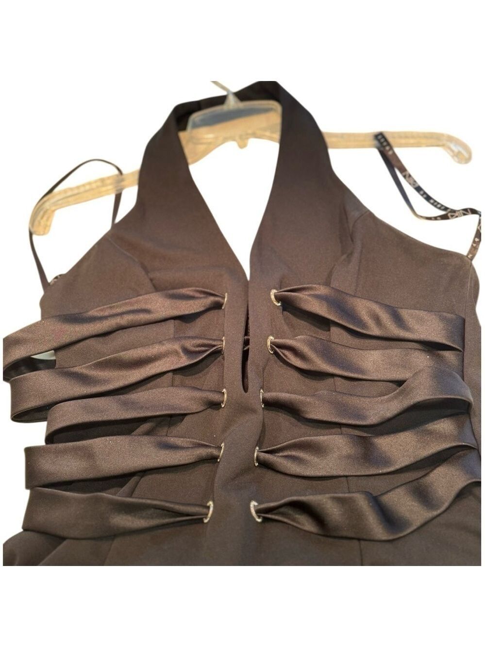 Niki Livas Black Strappy Back Women's Formal Evening/Cocktail Dress Size 12 - Picture 5 of 8